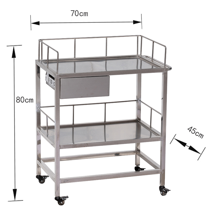 Carrello per strumenti chirurgici veterinari in acciaio inossidabile PLST-01